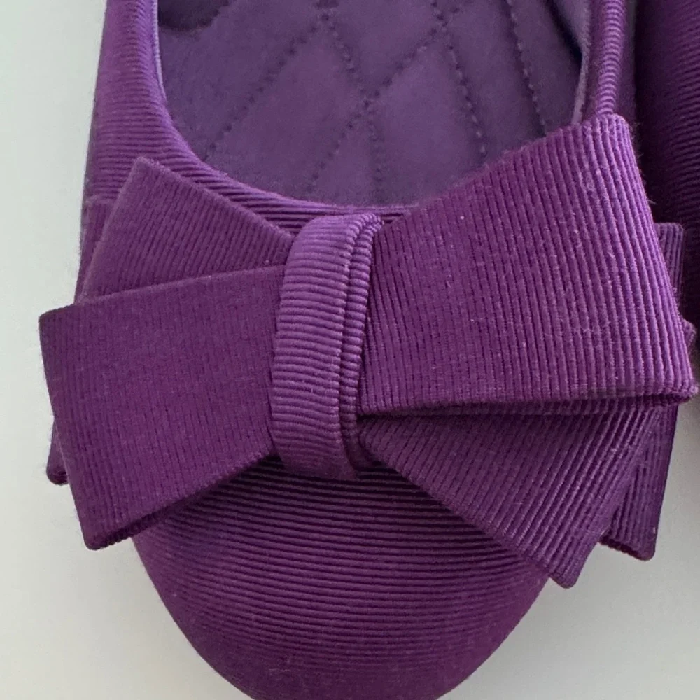 Coach and Four Deep Purple Bow Ballet Flats - Picture 4 of 8